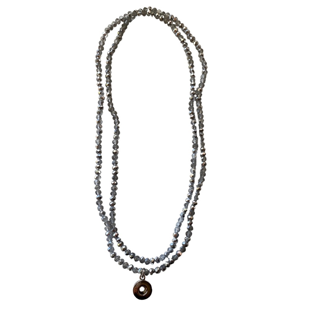 Beaded Stretch Wrap Bracelet w/Snap Holder for One Mini Petite Snap 31.50" Long - Picture 4 of 5